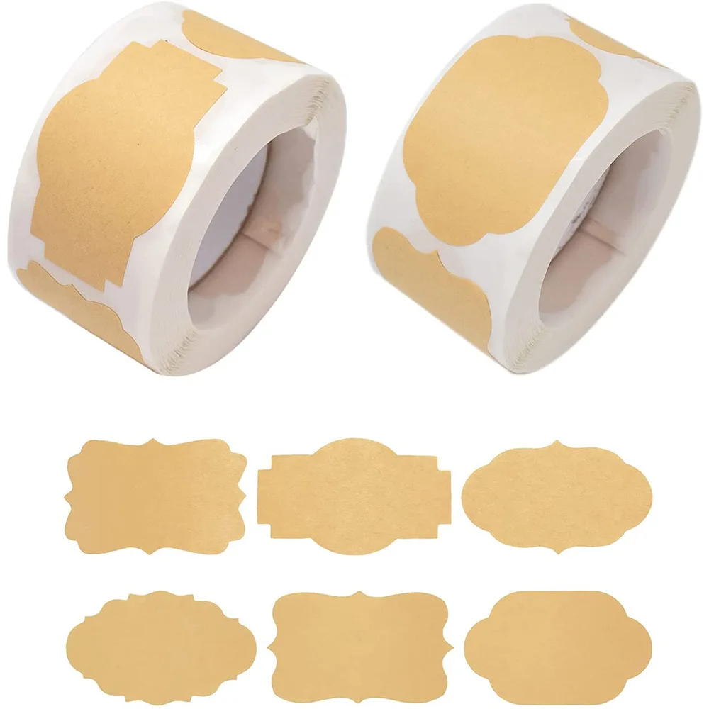 250 Stück natürliche Kraft-Tags-Aufkleber, selbstklebend, individuelle Feiertags-Geschenk-Aufkleber für Gläser, Weihnachtsgeschenk, Namensschilder, Masonengläser