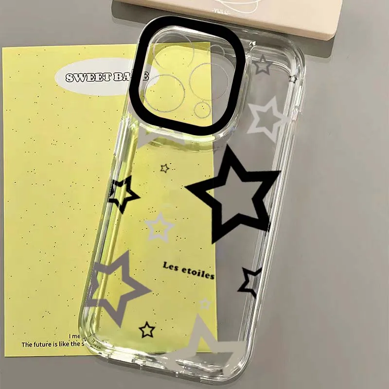 Sleek Black and Gray Star Design Protective Phone Case