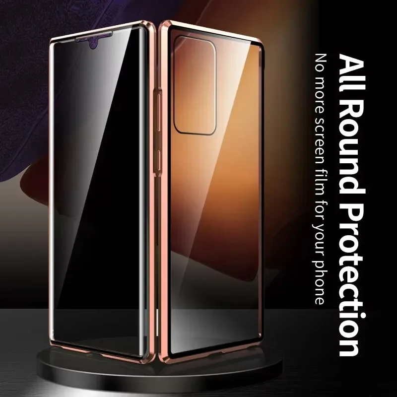 Double-Sided Tempered Glass Magnetic Privacy Phone Case