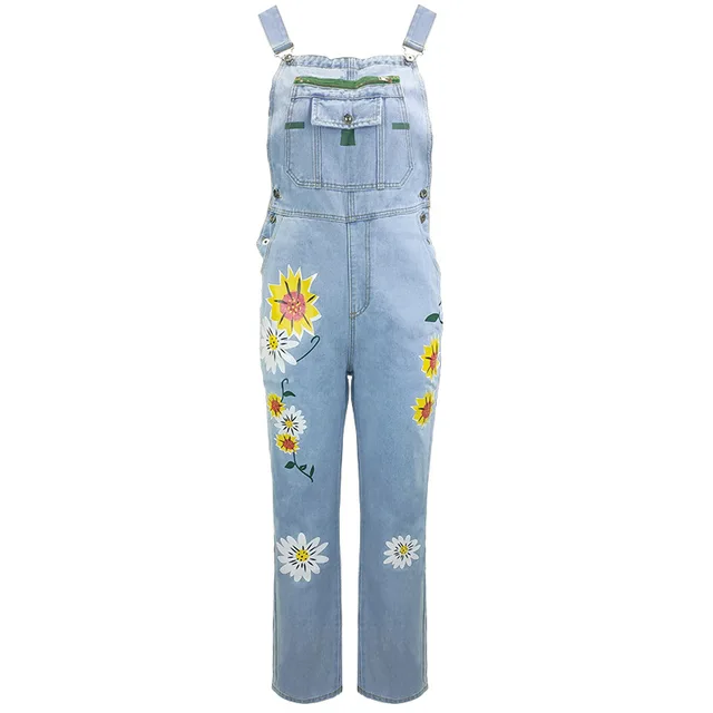  - Summer 2023 New Y2K Vintage Streetwear Trousers Casual Denim Pants Overalls For Women Clothes Cargo Jeans jumpsuit With Print