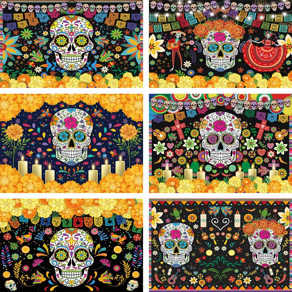 Day-of-The-Dead-Backdrop-Mexico-Sugar-Skull-Photography-Background-Dia