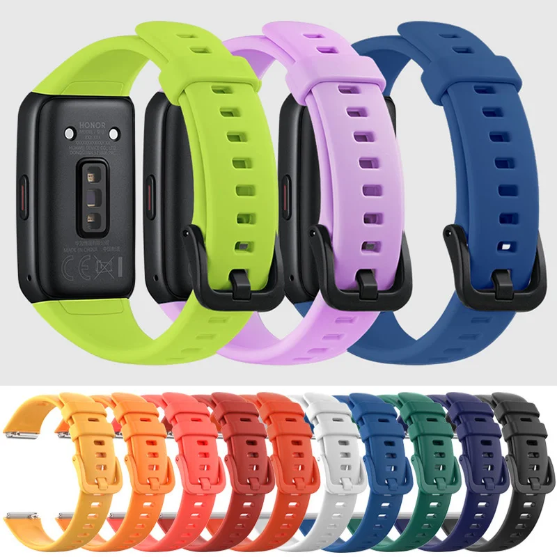 Watch Strap For Huawei Band 7 Strap Accessories Silicone Smart Replacement Watchband Wristband Correa Bracelet For Huawei Band 7