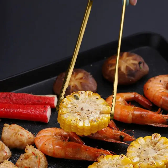 1 Pc 19,5/22/25 Cm Arany Rozsdamentes Acél Ételek Nem Csúszás Nélküli Tálaló Bár Partira Jég Bbq Húskészletek Konyhai Kiegészítők - Image 5