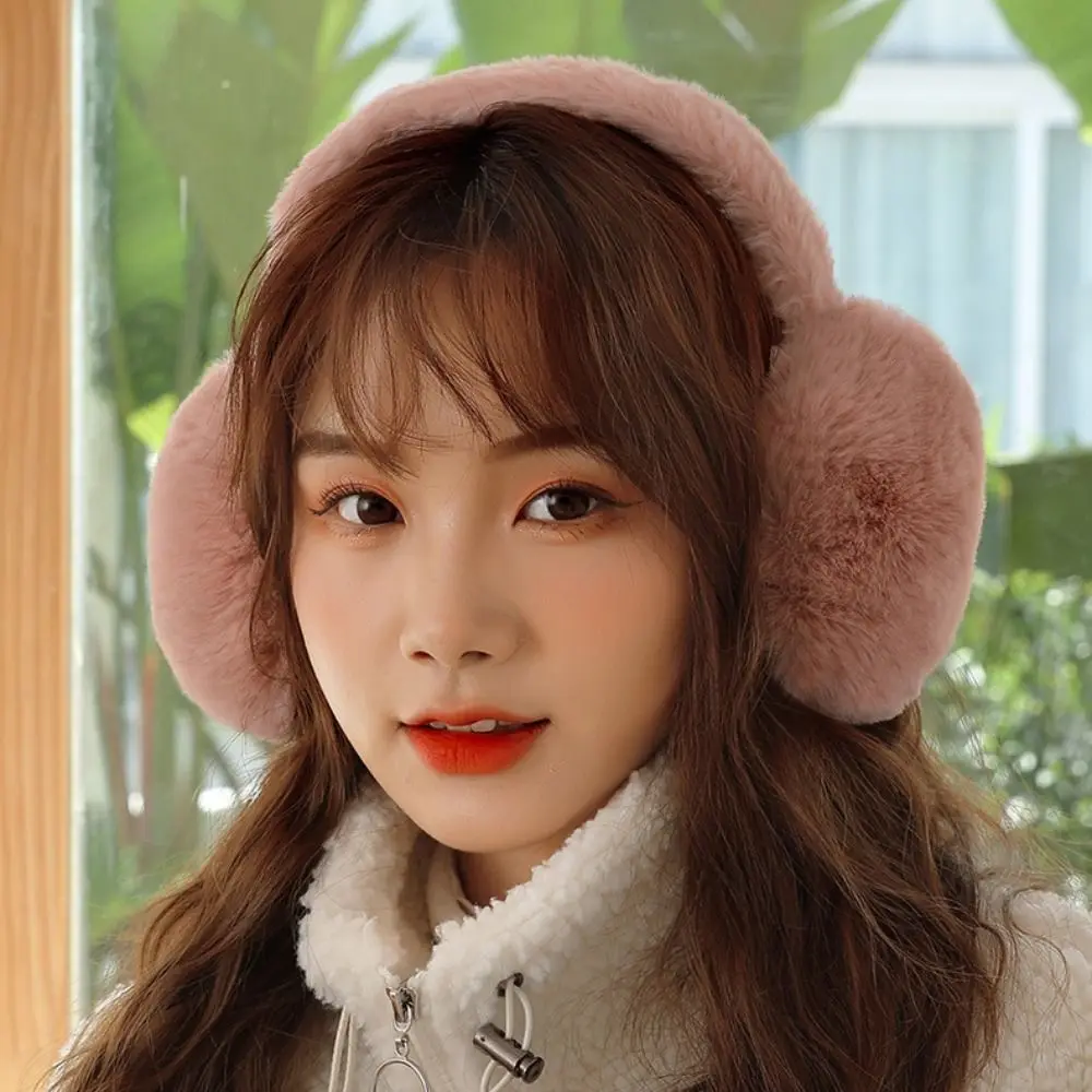 남성용 부드러운 플러시 이어 워머, 야외 방한 보호 이어 커버, 겨울 따뜻한 귀마개, 단색 이어 머프, 접이식 이어 플랩, 신제품
