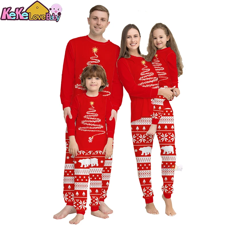 New Year's Christmas Matching Family Pajamas 2025 Mother Father Kids Baby Boy Girl Outfits Pyjamas Xmas Family Look Clothes Set 2
