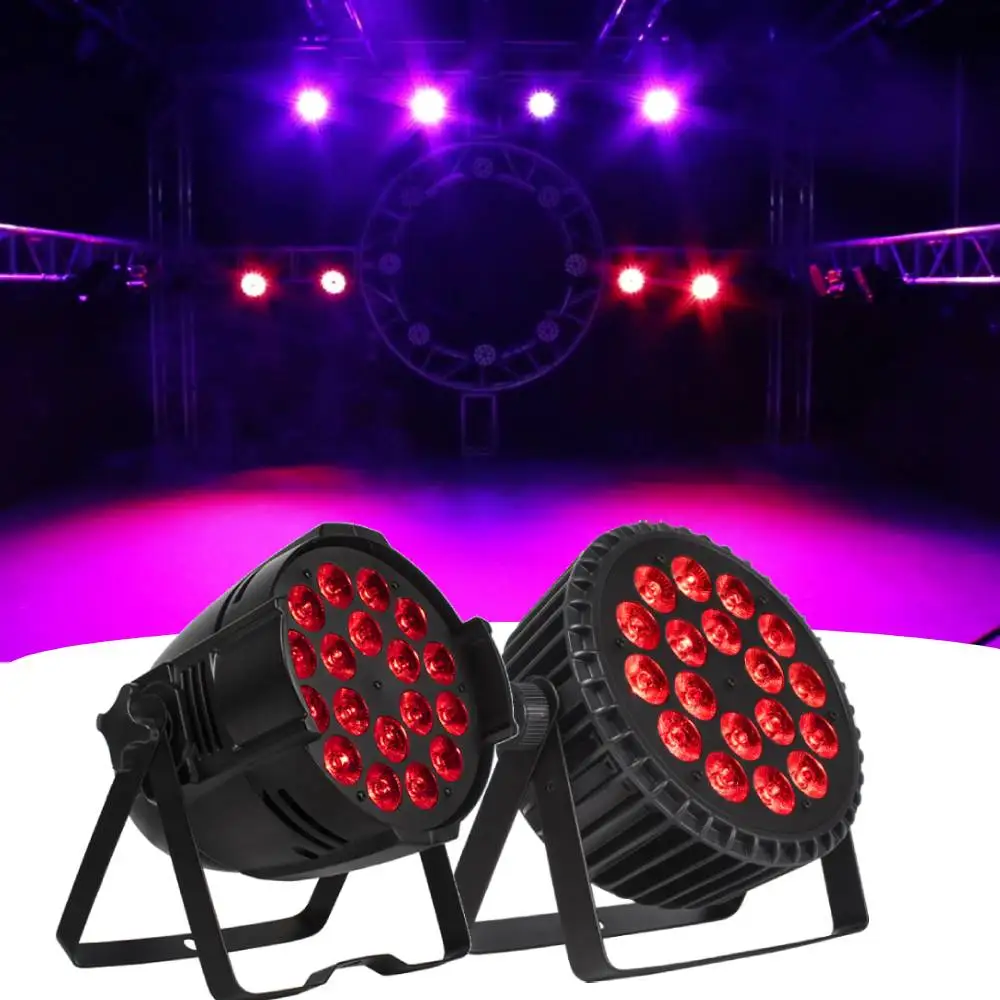 SHEHDS LED Flat/ Big Par 18x18W 6in1 or 18x12W 4in1 Lighting DMX512 Aluminum Alloy Suitable For DJ Disco Christmas Party Stage
