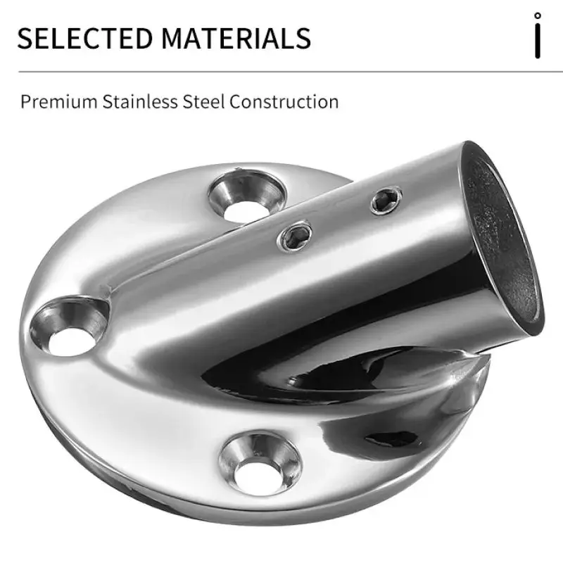 22mm Tube Pipe Marine 316 Stainless Steel Deck Handrail Rail Fitting Stanchion Round Base Mount Boat Accessories marine accessories marine hardware marine fastening set marine mounting set