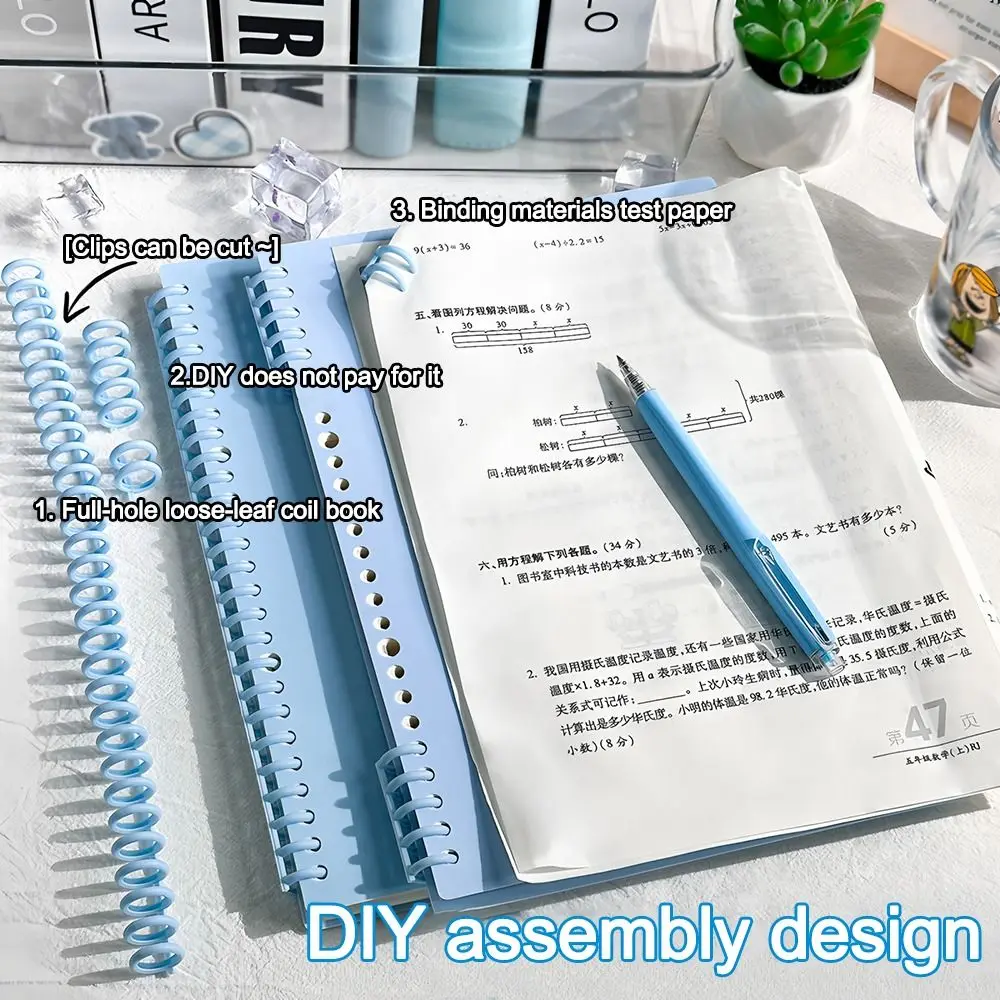 Portabel A5/B5 컬러 바인더 노트 리필 가능 PP 커버 라인 북 이동식 코일 메모장 DIY 학교 사무용품