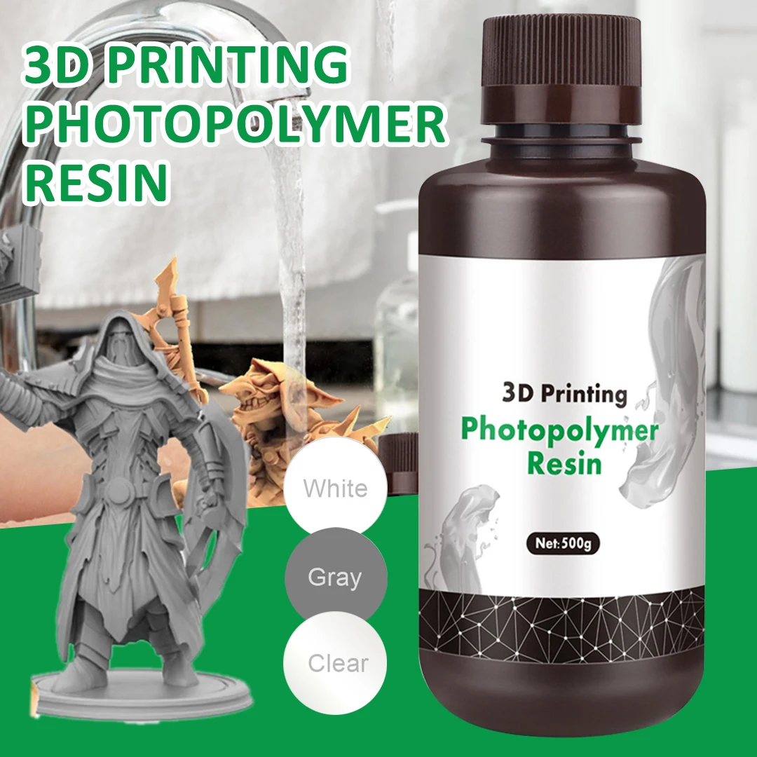 1pc 500g 405nm Universal 3D LCD Printer Resin Printing Material UV Sensitive Low Viscosity Water Wash Resins