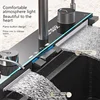 Stainless Steel Kitchen Sink Multifunction Waterfall Sinks Large Single Slot Digital Display Faucet Set Dishwashing Sinks 3