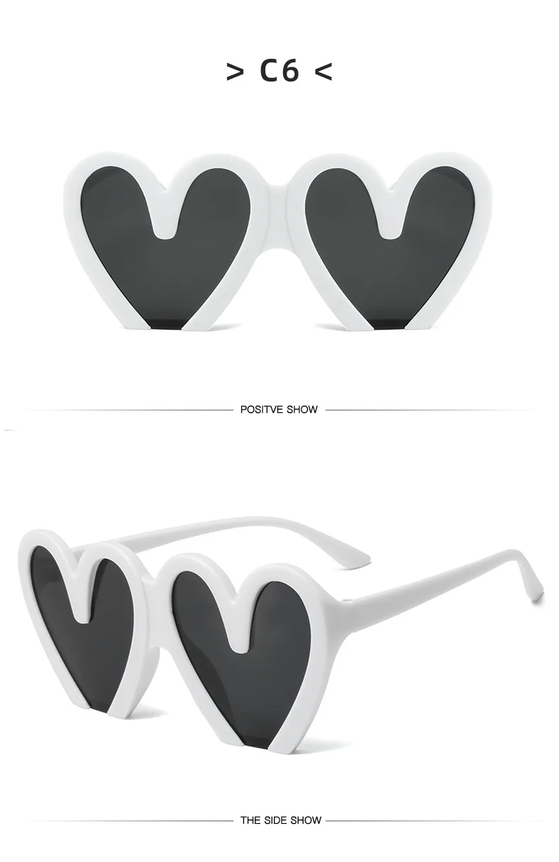 XJiea Heart Sunglasses For Women Fashion 2024 Designer Steampunk Trend Female Sun Glasses Part Lovel Eewear_voghion.com