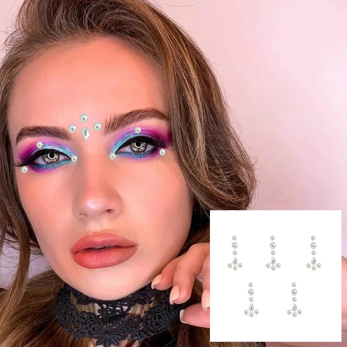 Rhinestone Face Gems Jewels, Crystal Stars Eye Jewel Sticker and Mermaid  Tear Face Gems Bindis, Festival Face Gems Stick on Eye Corner Forehead Body