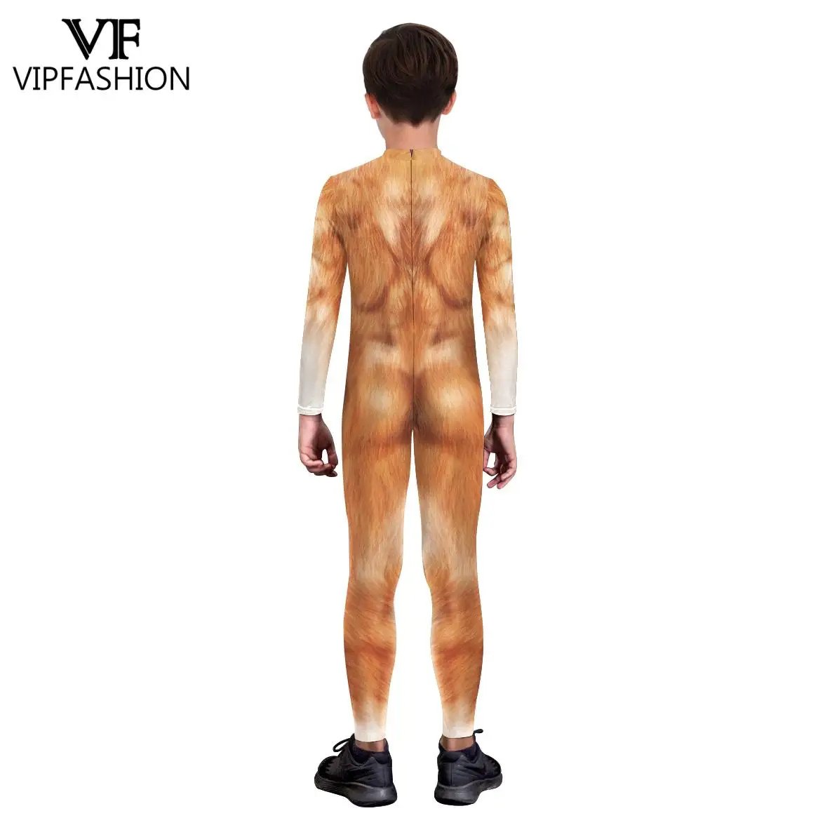 VIP FASHION Child Husky Wolf Costume Halloween Animal Cosplay Jumpsuits Kids Zentai Bodysuit Carnival Party Rompers Outfits cosplay costume
