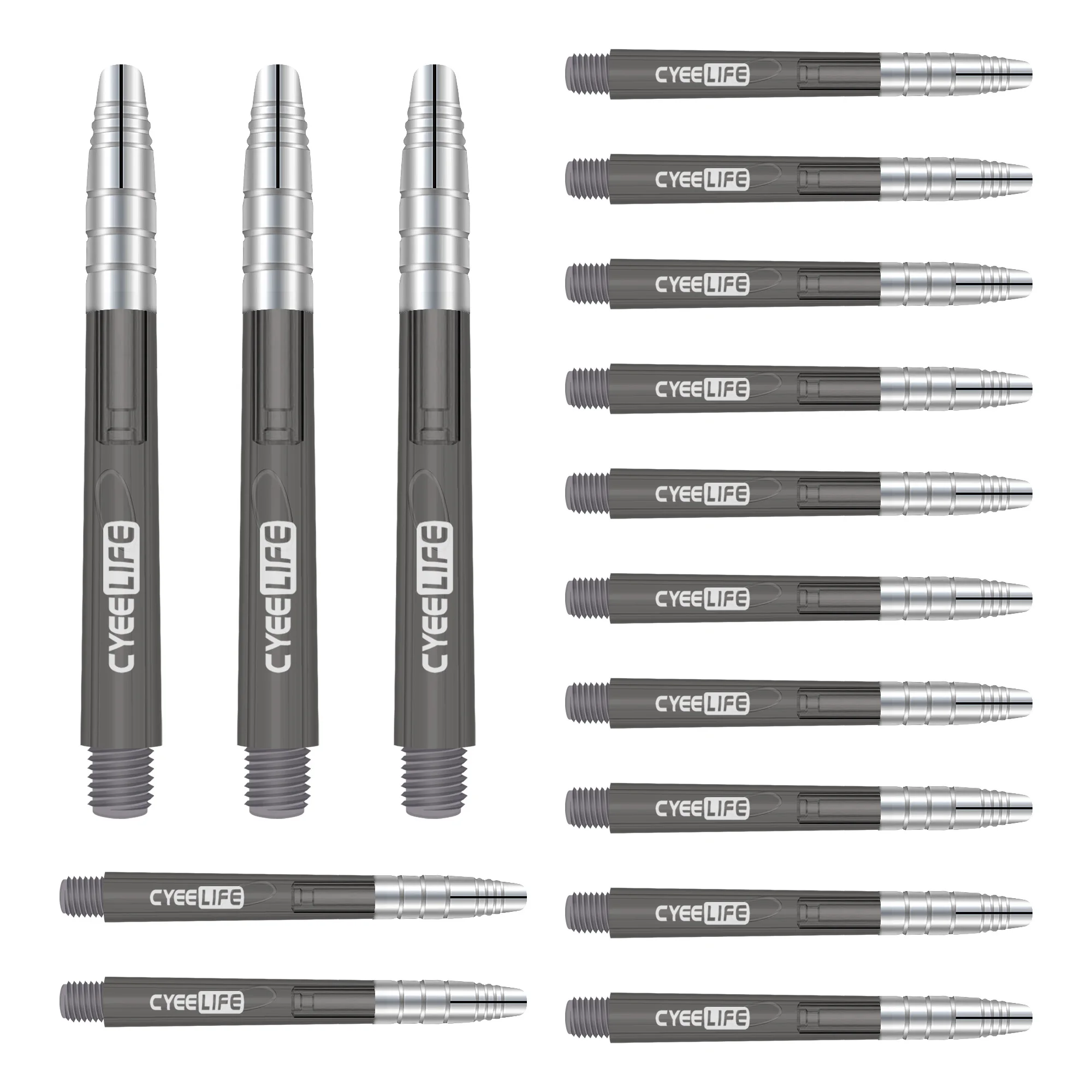 CyeeLife Transparent AluniumPlastic Dart Shafts 15Packs(5 Sets) 48mm