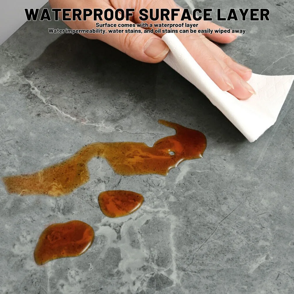 Self-adhesive Marble Tiles Sticker PVC Tile Wall Floor Stickers 10Pcs