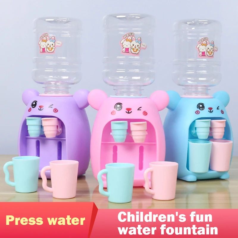 Children Toys Simulation Water Dispenser with Cup Mini Fun Drinking Fountain Play House Kids Toys for Girls Miniature Gifts