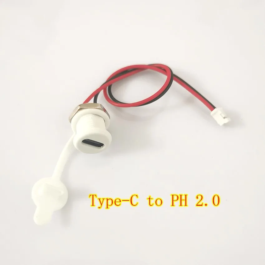 

1-6pcs USB Connector Type-C Female with PH 2.0 terminal 3A High Current Fast Type C Charging Jack Port With snap groove buckle