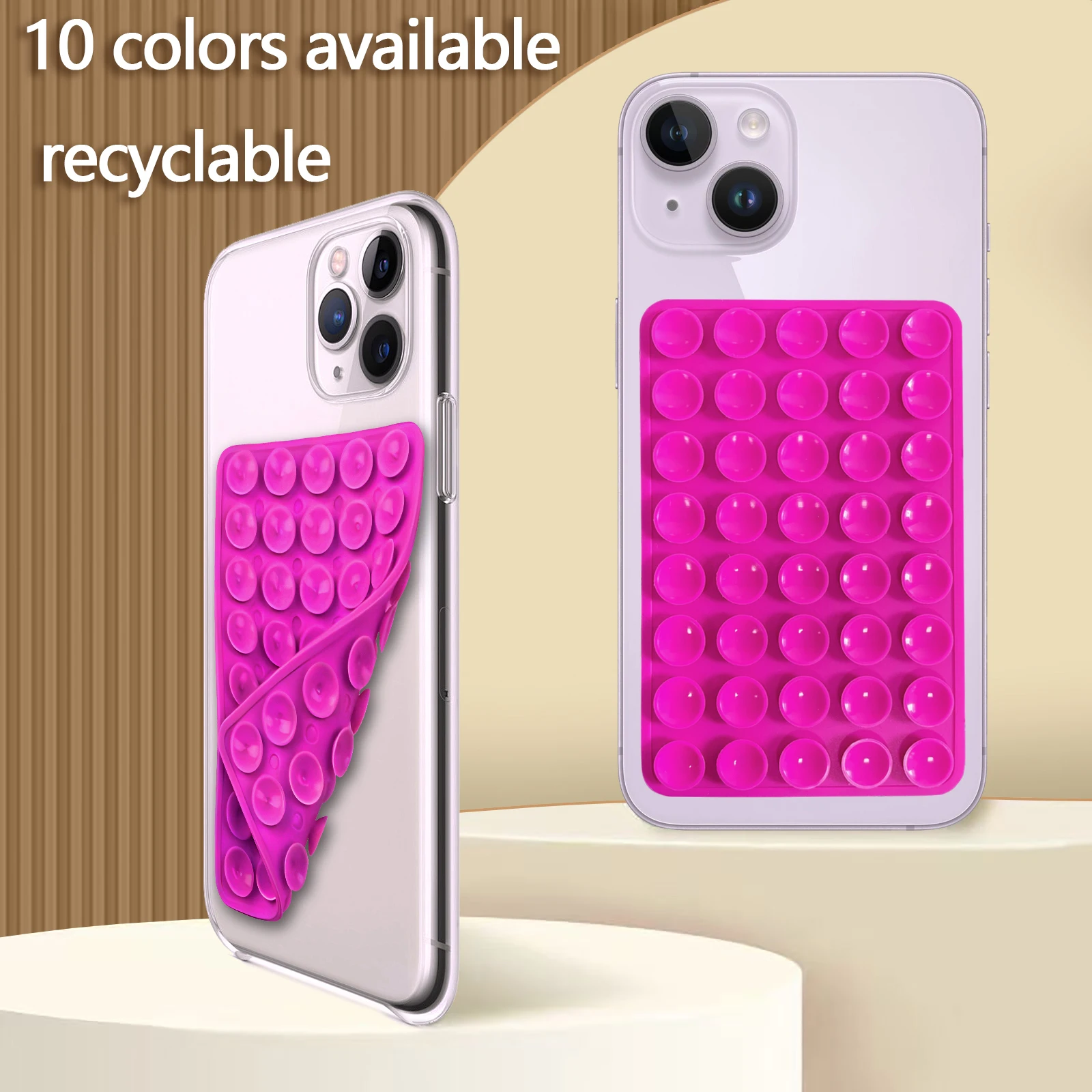 Multicolor Strong Silicone Suction Cup Phone Holder - Anti-Slip, Hands-Free Mount