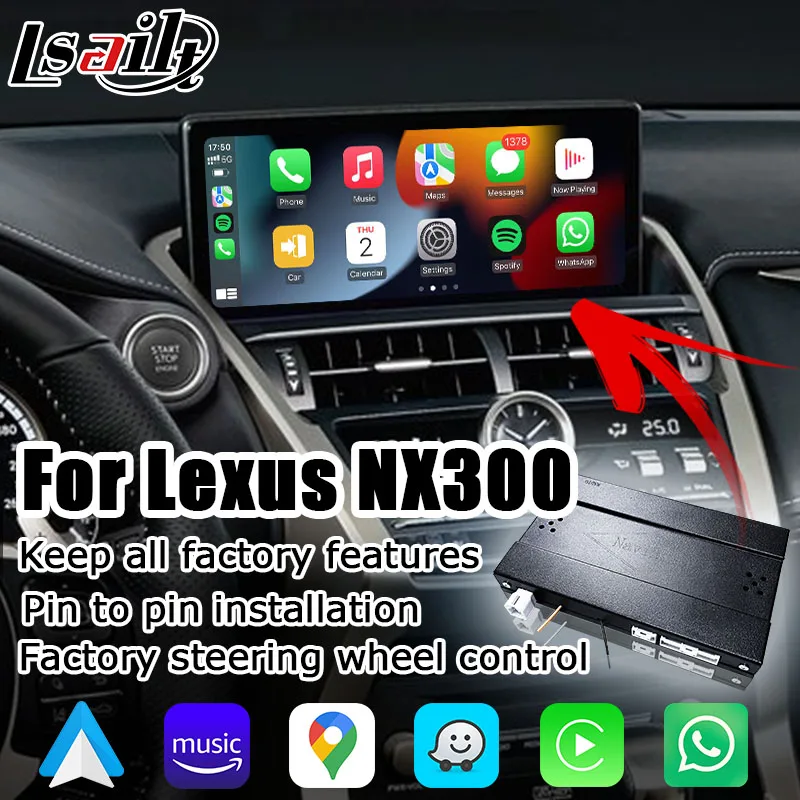 

Wireless CP AA Interface Box for Lexus NX300h NX300 NX200 NX 2018-2022 with UX200 ES350 ES300h Mirror Link Lsailt