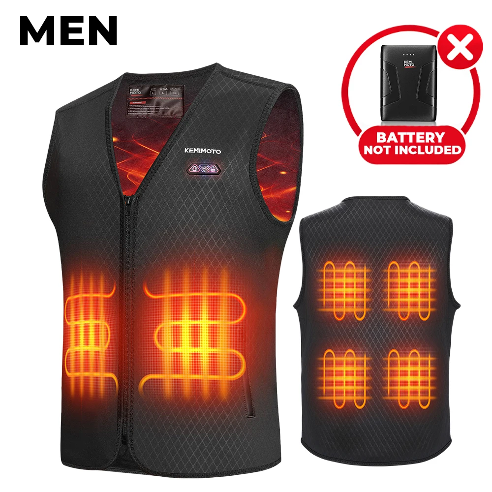 KEMIMOTO Unisex Winter Heated Vest with USB Electric Smart Heating