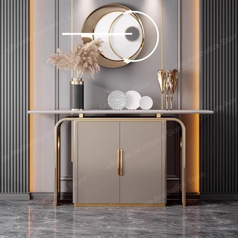 Consolle di design portaoggetti Tavoli consolle moderni e unici per corridoio di lusso Consolle semplici ed eleganti Meuble Mobili per soggiorno - immagine 5