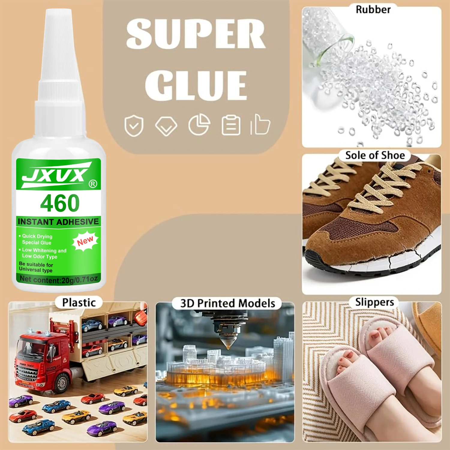 Colle Super Glue 460 Cyanoacrylate 20g Lot 1-10 Pièces Transparent