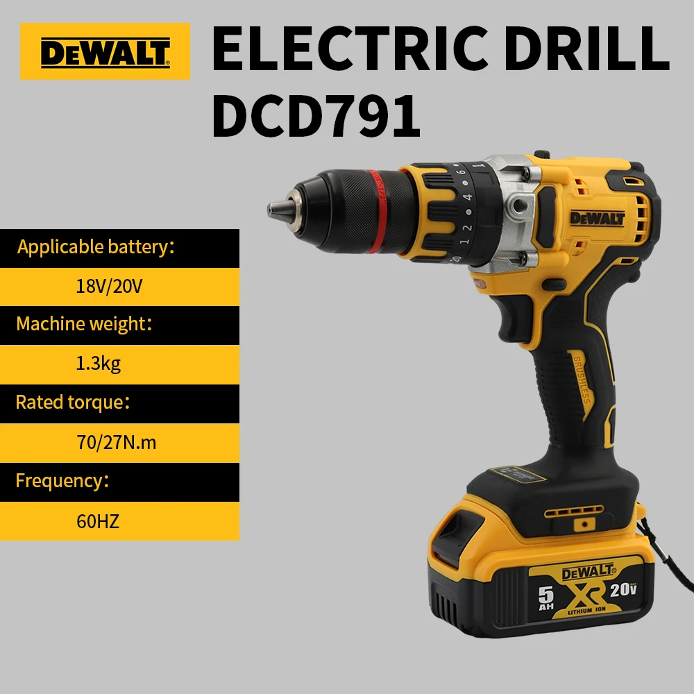 DEWALT DCD791 Compact Cordless Drill Brushless Motor Drill Screwdriver Multi functional Drive Home Rechargeable Electric Tools 2