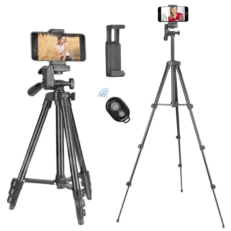 3120 Foldable Smartphone Tripod for Phone 100cm Universal Phone Video Tripod Stand with Bluetooth Selfie Remote Video Recording Photography Stand