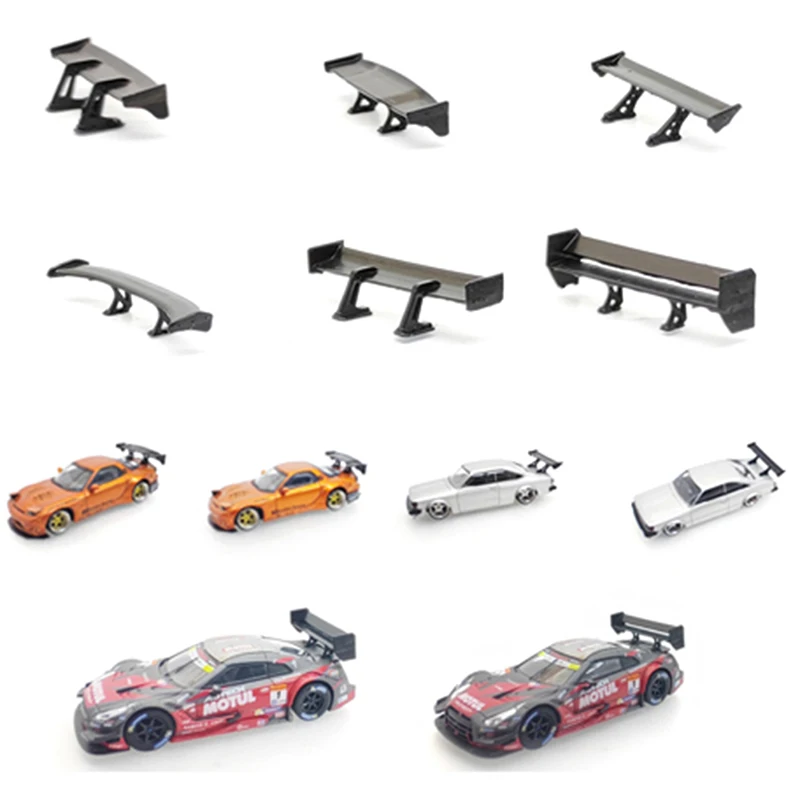 1pc 1:64 Car Model Tail Car Rear Spoiler Mini Wing Small Model Decoration Auto Accessories For Model Car Racing Vehicle Toy 3