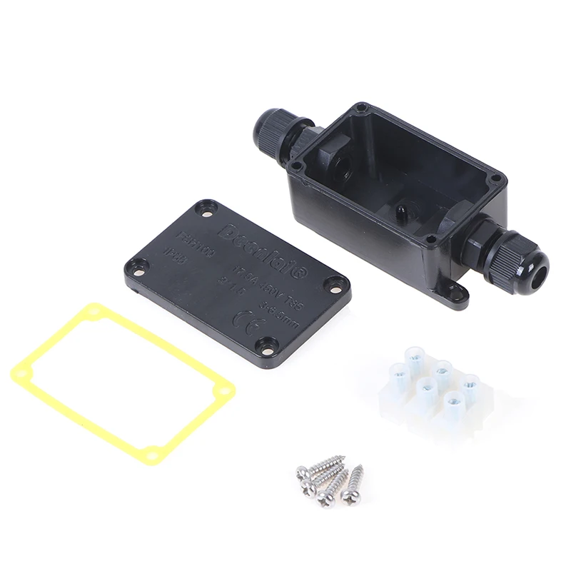 2 Way IP66 Outdoor Waterproof Electrical Cable Wire Connector Junction Box 1PC With Terminal 450V For Led Light plastic electronic box enclosure electronic box enclosure