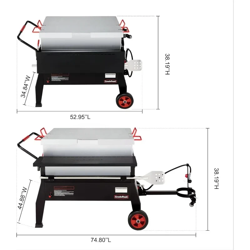 CFB2001 150 QT Crawfish Boiler, Outdoor Double Sack Propane Gas Cooker with Folding Cylinder Mounting Bracket and Stirring