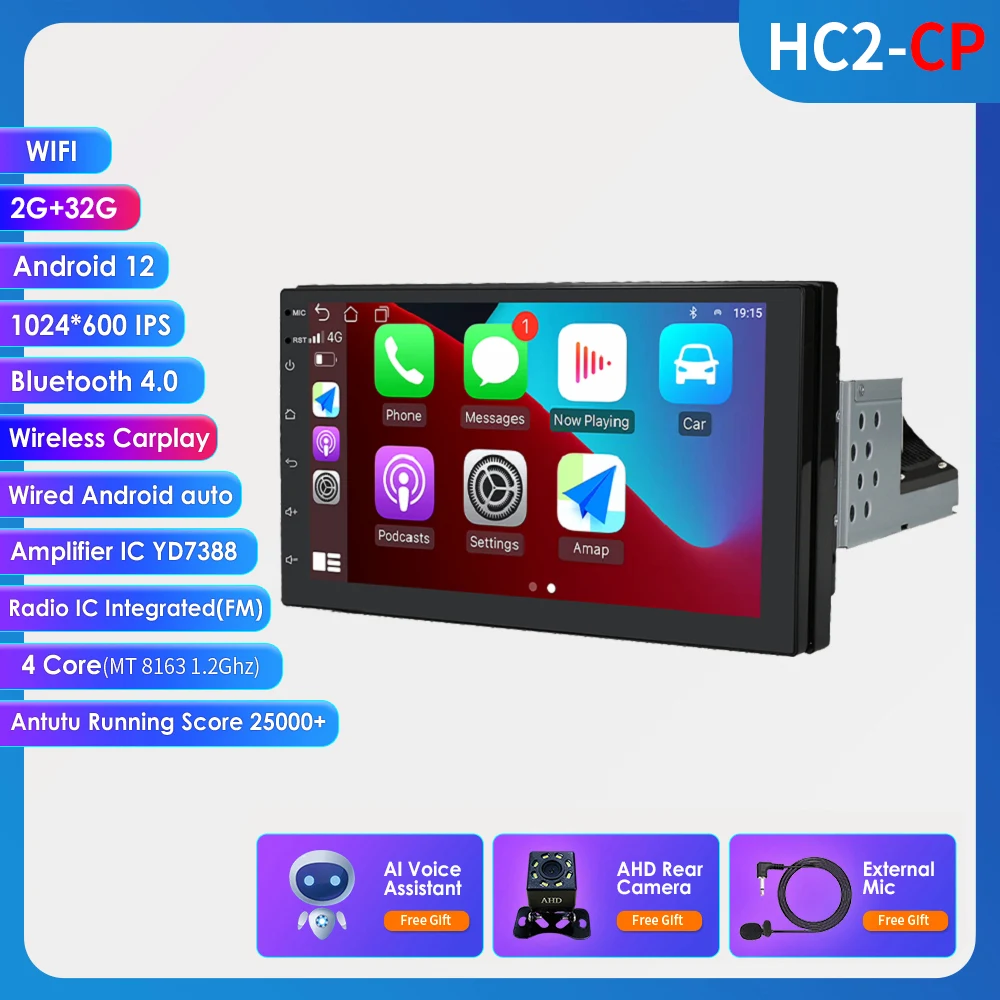 

1DIN Android Car Radio Video Audio Universal Stere Auto Carplay 7Inch Autoradio for VW Nissan Peugeot Toyota Multimedia Player