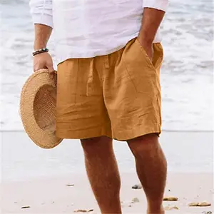 Men Large Size Shorts 7XL Summer Cotton Linen Stretch Sports Loose Shorts  Pants