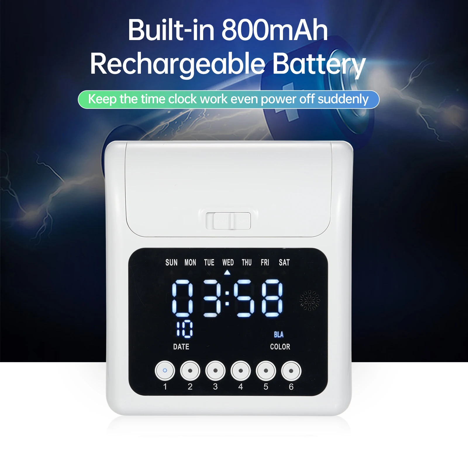 Electronic Time Clock Employee Attendance with Extra 100pcs Time Cards 2  Sided Monthly \u0026 Weekly Punch Payroll Recorder - AliExpress, image size:1601x1601