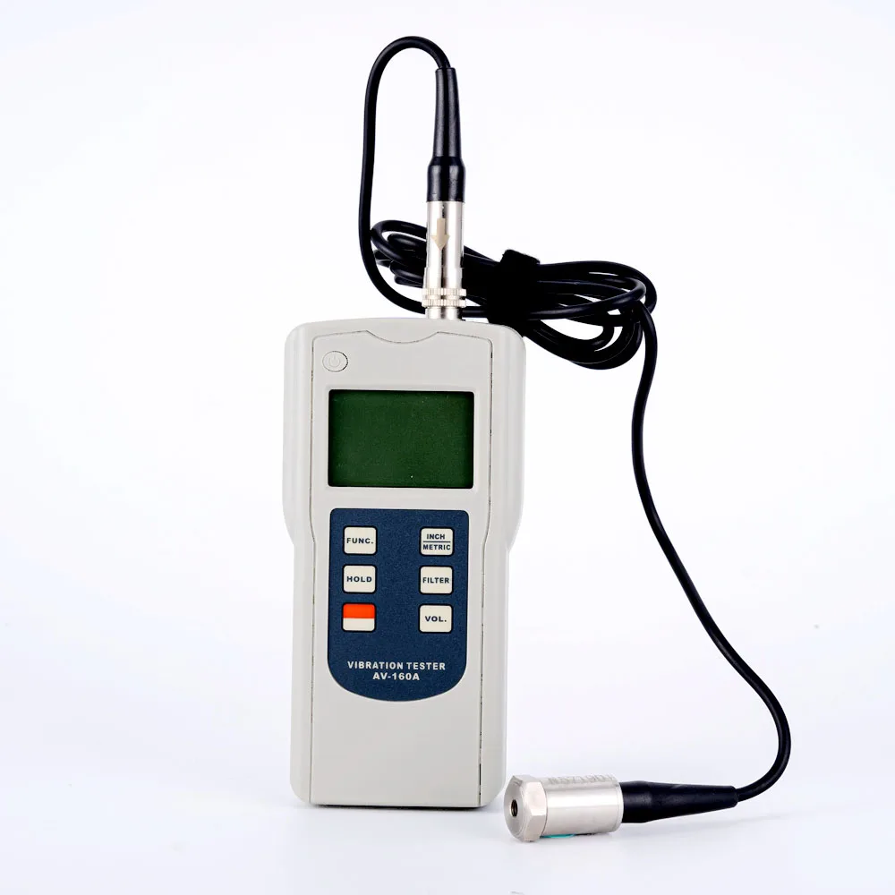 Vibration Analyzer AV-160A 10Hz ~1kH Mechanical Motion Failure Vibration Meter 0.1~400.0 mm/s Velocity Acceleration Displacement 2