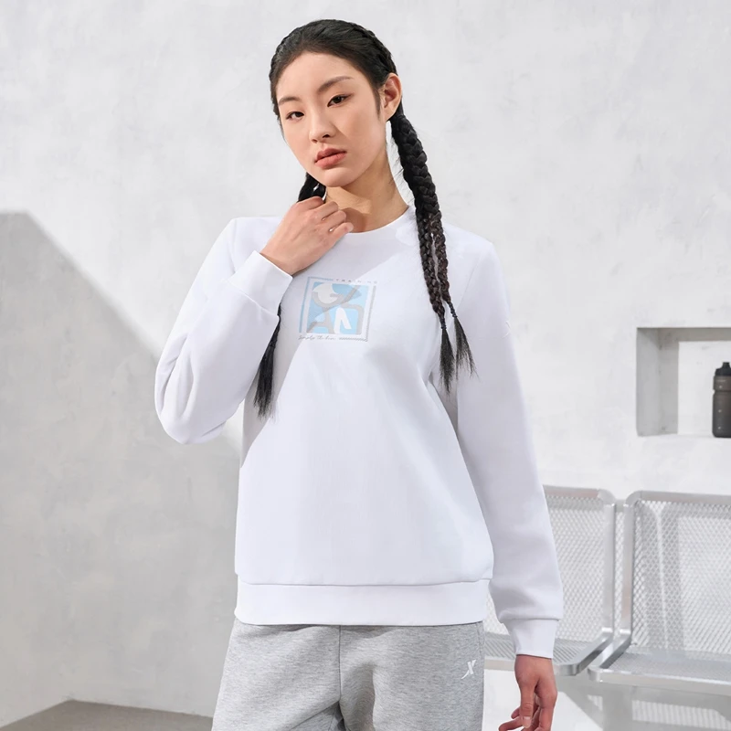 Xtep Pullover Sweater For Women Spring Soft Leisure Durability Coat Comfortable Trendy Fashion Tops 976128920056