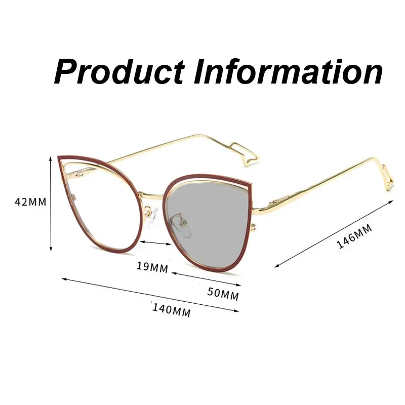 Stylish Photochromic Cat Eye Eyeglasses with Blue Light Blocking Technology