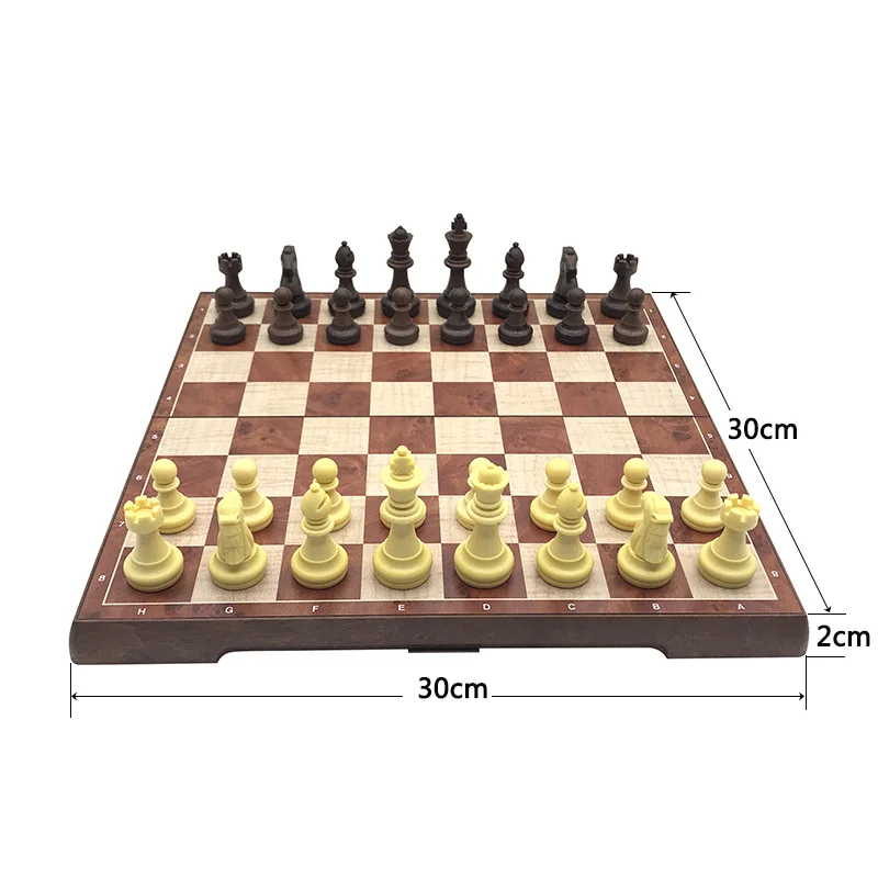 새로운 체스 자기 접이식 체스판 플라스틱 체스 조각 자기 체스 게임 체커보드 30*30*2cm 엔터테인먼트 게임