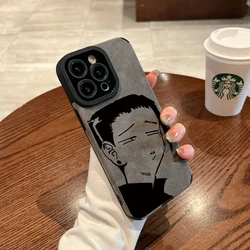 Luxury Gojo Satoru Geto Suguru Suede Leather Silicone Phone Case - iPhone 13 Pro Max (Black 2)