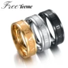 Freeteeme Vintage Roman Numbers 6mm Width Ring Wedding Fashion Stainless Steel Couple Rings for Woman Men Jewelry Birthday Gifts 1
