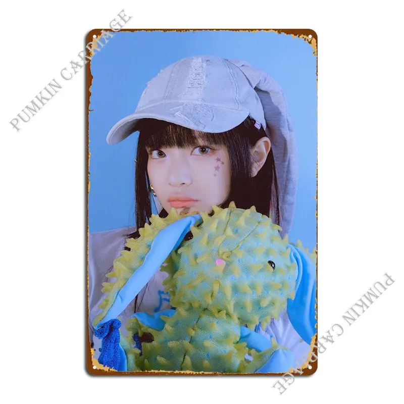 

Hanni Newjeans K Pop Metal Signs Printing Cave Wall Mural Plaques Tin Sign Poster