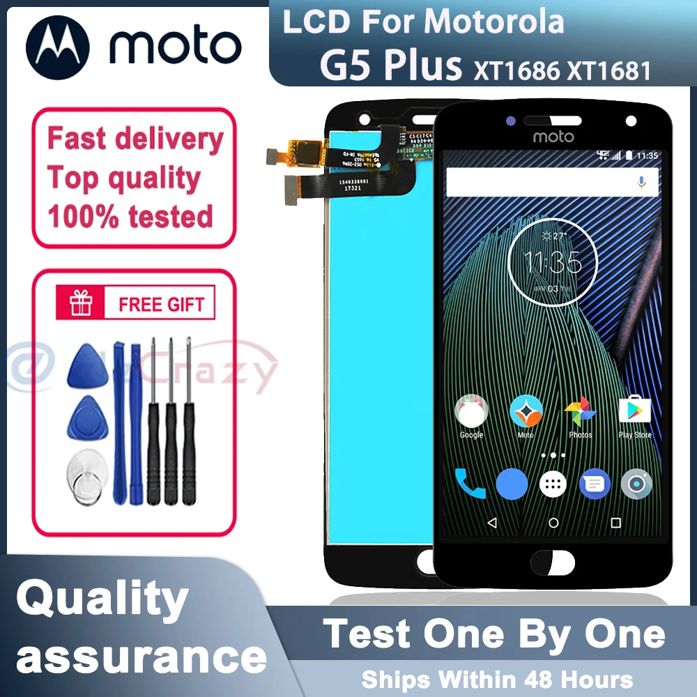Motorola Moto G5 Plus ЖК-дисплей 5,2 дюйма, емкостный сенсорный экран, планшет для моделей XT1686 XT1681 XT1683