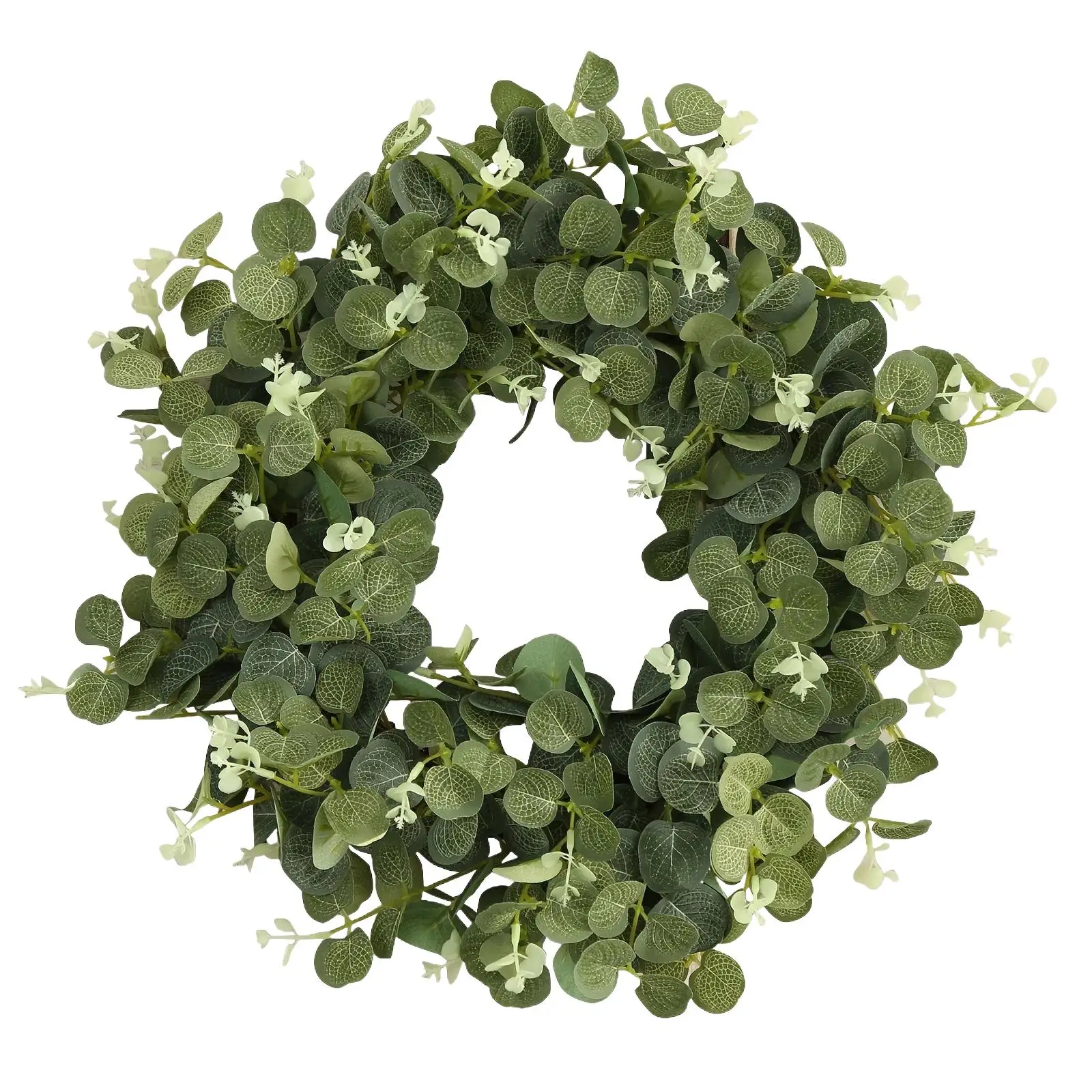 Artificial Green Leaves Wreath Door Ornaments for Wall Farmhouse Christmas