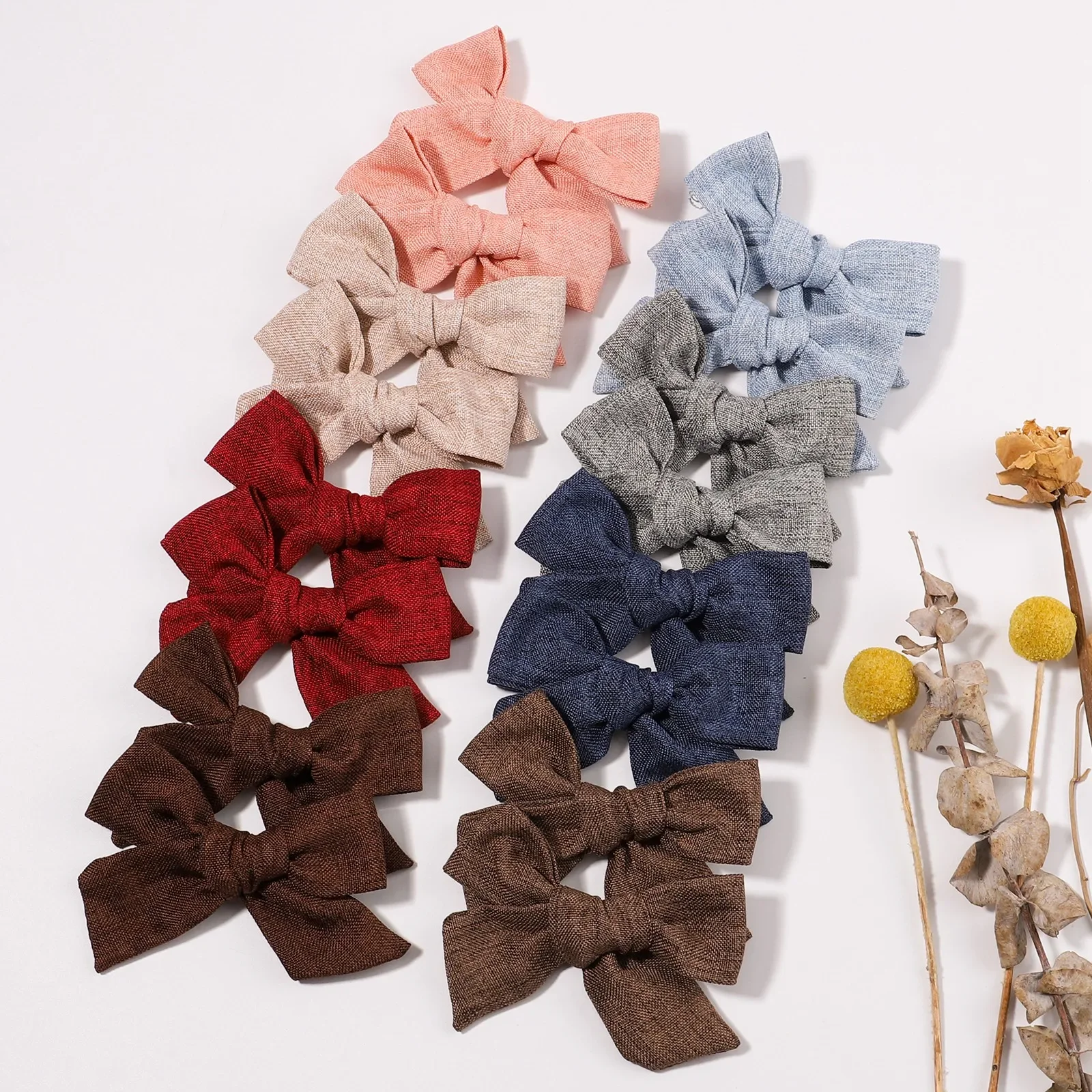 2Pcs/Set Bowknot Safety Hairpins for Cute Baby  Hair Accessories Girls Sweet Kids Bows Hair Clips Handmade Barrettes Headwear