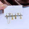 MIGGA 6pcs Cubic Zircon Crystal Princess Drop Earrings Set Original Fairy Tale Women Party Jewelry 3