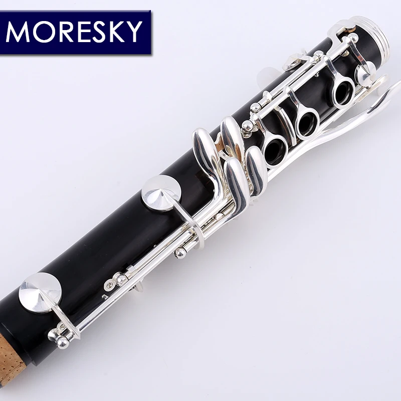 MORESKY-Wood Ebony Clarinet Tube, 17 Keys Falling Tune B, Solid Wood, M8