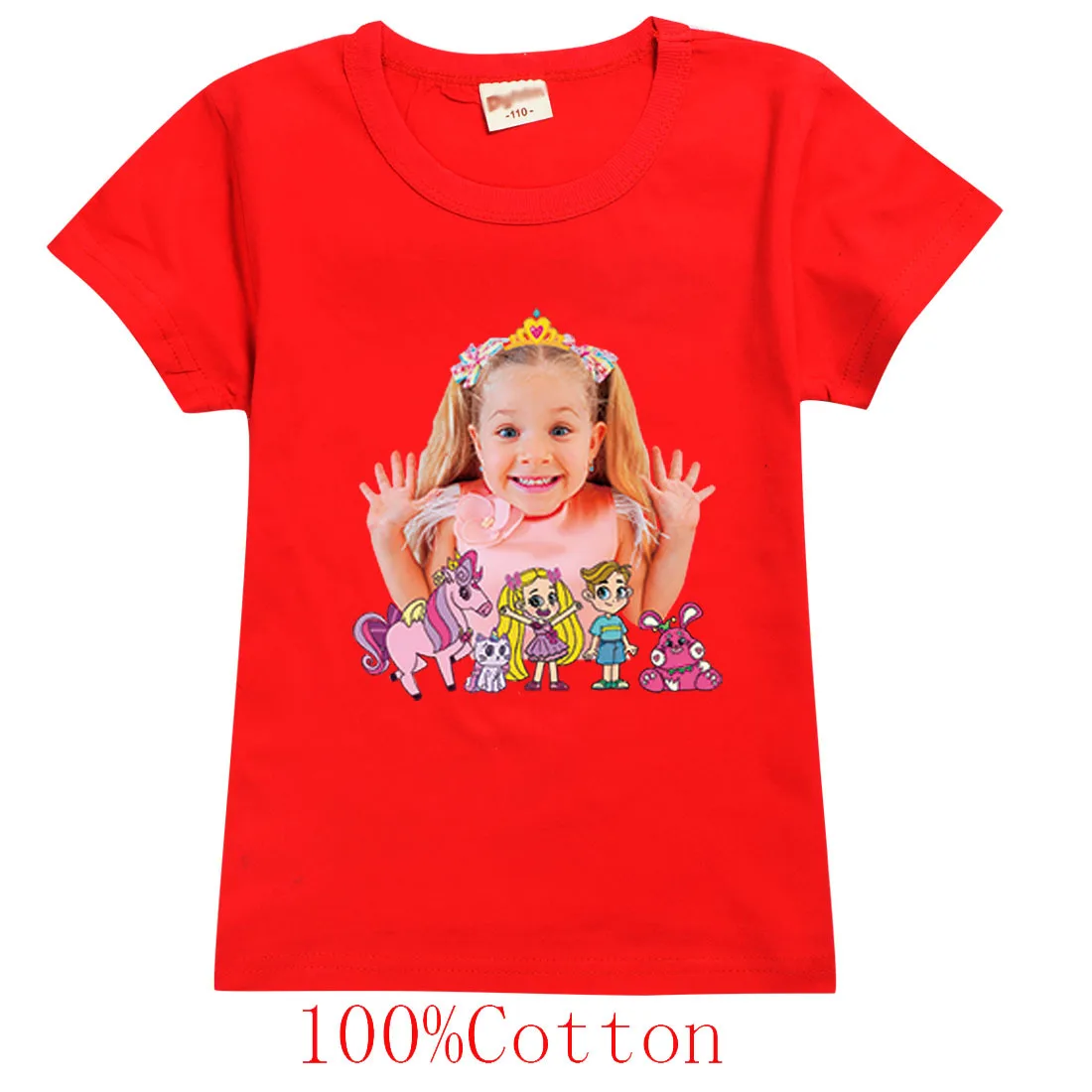

Roma and Diana Show Clothes Kids Short Sleeve T-shirts Baby Girls Cotton Tops Teenager Boys Pullover Tshirts Children's Clothing