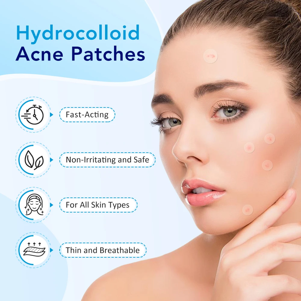 Invisible Hydrocolloid Acne Patches for Face and Body