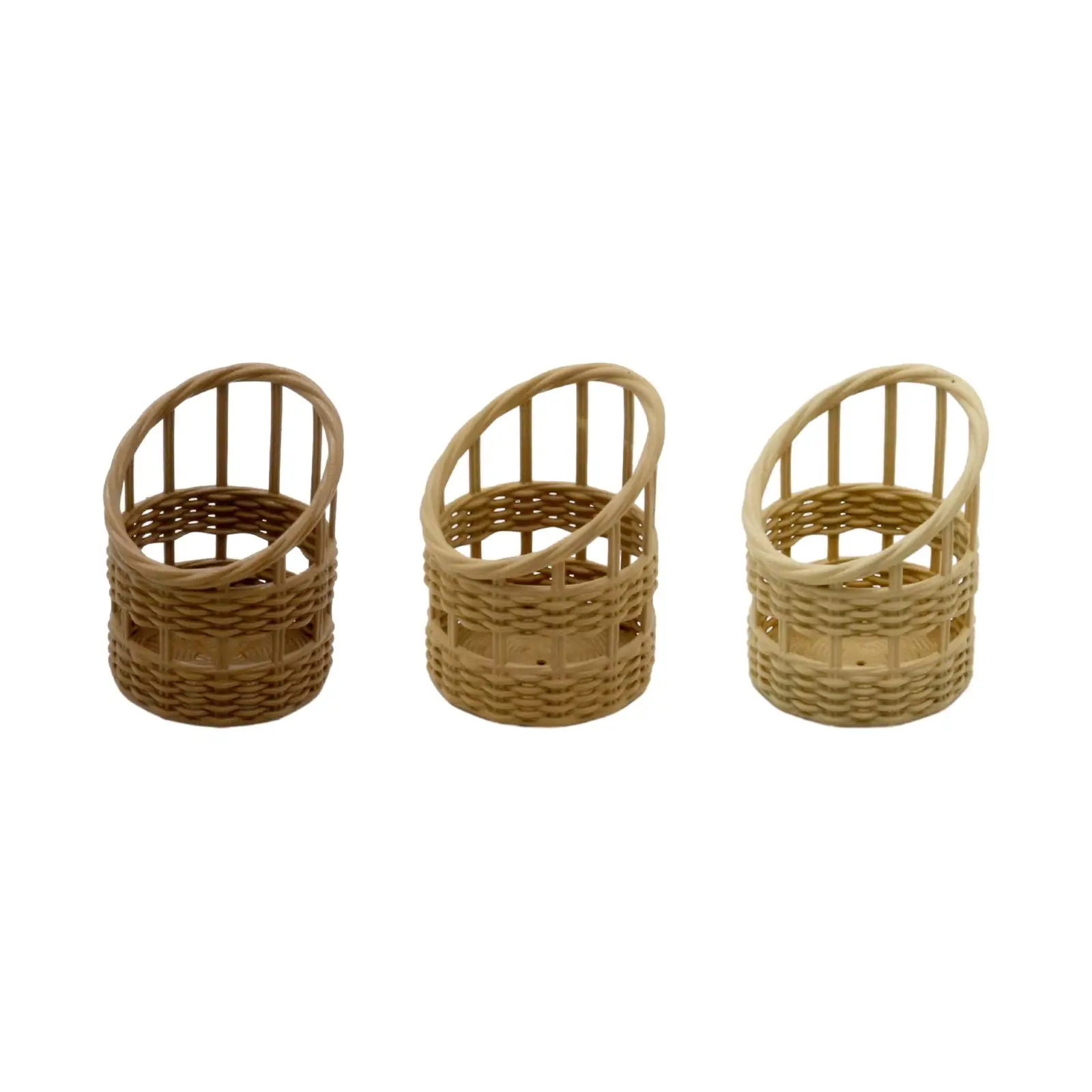 

1/6 1/8 Miniature Woven Basket Scenery Supplies Dollhouse Easter Basket Miniature Flower Baskets for Children Kids Age 3~6 Girls