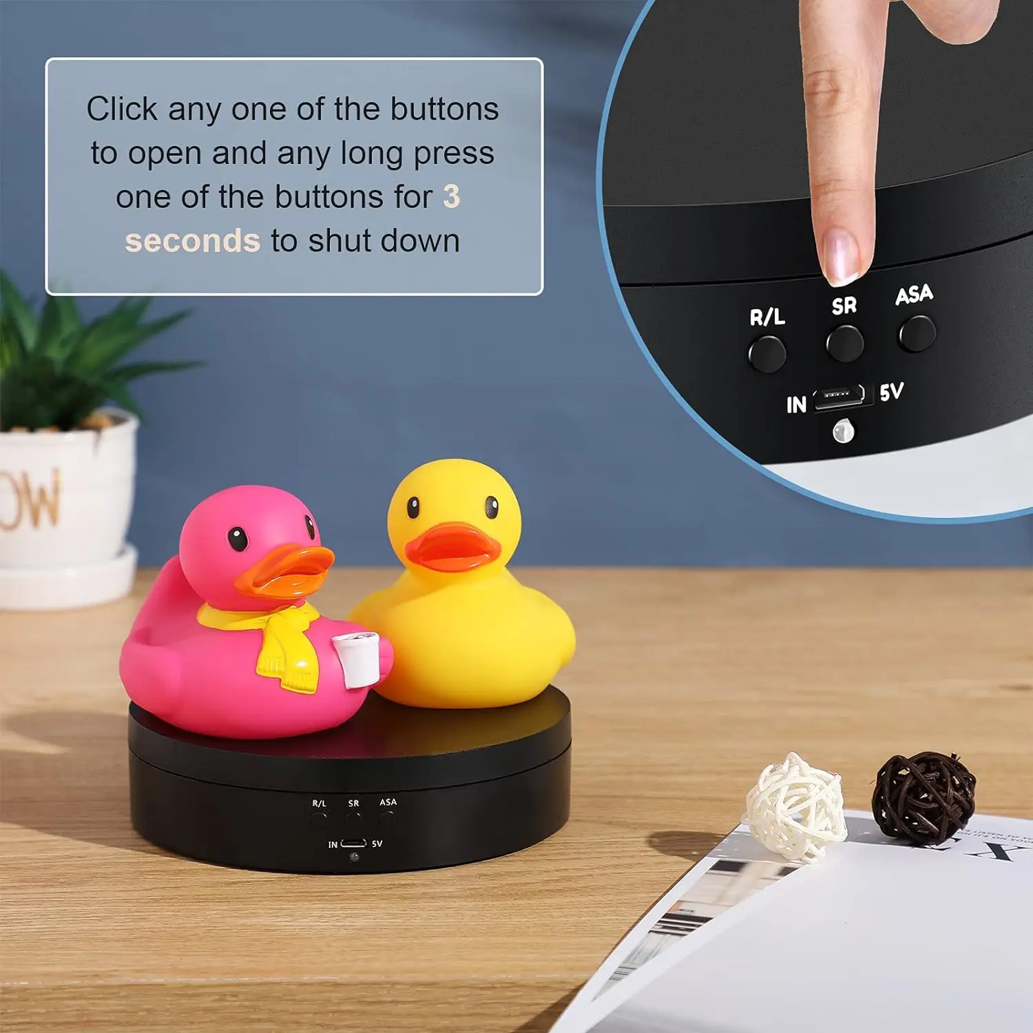 360 Degree Motorized Rotating Turntable Display Stand with USB Power Cable for Photography Products and Shows rotating display stand display stand
